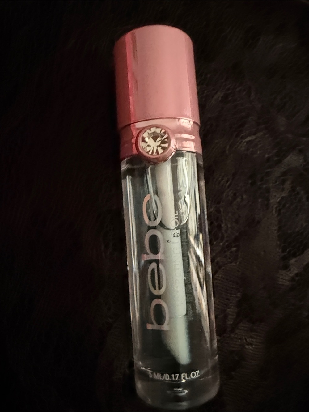 bebe Clear Lip Gloss with Pink Metallic Cap